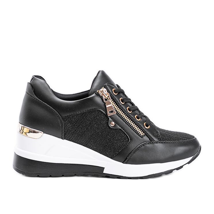 Tênis preto brilhante na cunha The Moment