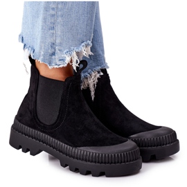 Mulanka Trabalhadores de camurça na plataforma preta vêm comigo preto