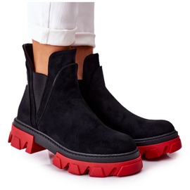 PS1 Botas pretas e vermelhas destemidas pretas e vermelhas quentes preto vermelho