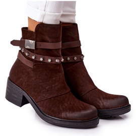 PS1 Botas quentes no salto alto marrom Effie