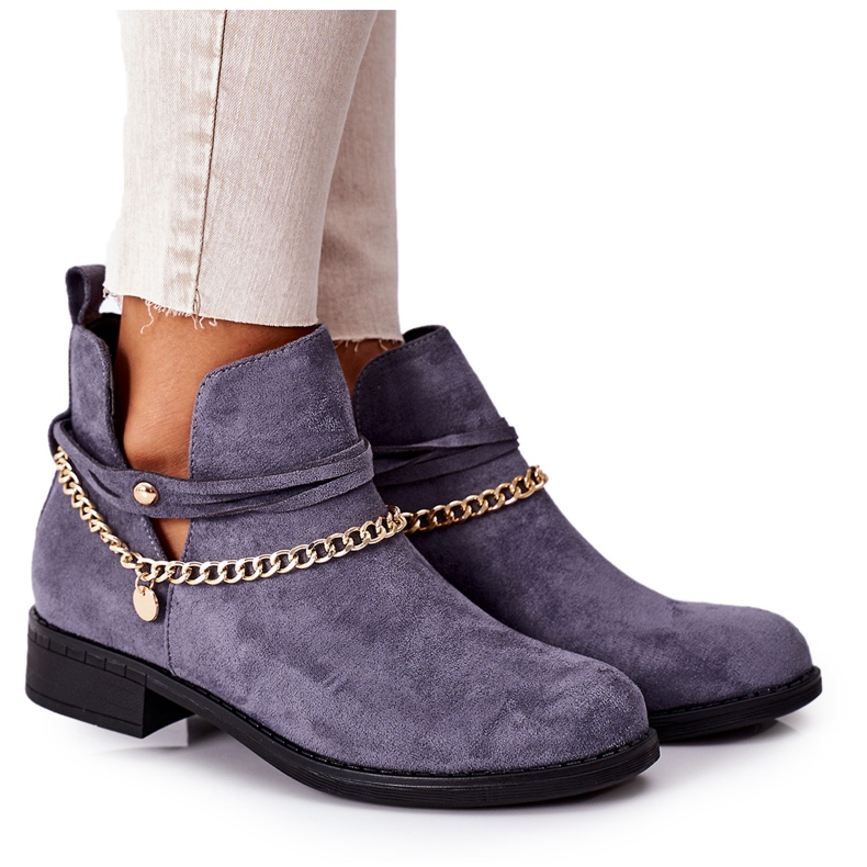 PS1 Botas de camurça com corrente Blue Elvira azul
