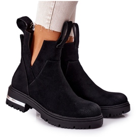 PS1 Botas quentes Botas jodhpur com zíper Black My Way preto
