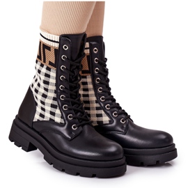 Workers From Elastic Black Fabric Love Story marrom