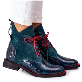 Alberto Violli Botas de couro com padrão de crocodilo Cheyenne verde vermelho