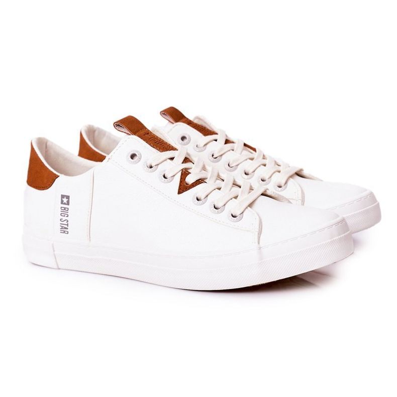Tênis de couro masculino Big Star GG174025 branco