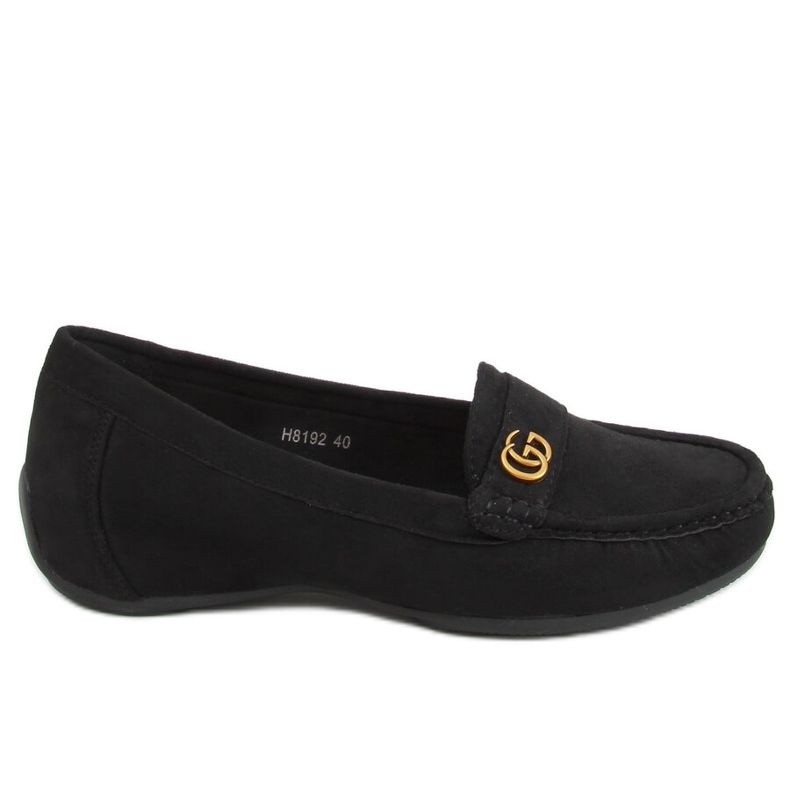 Mocassins pretos femininos negros H8192 Negro