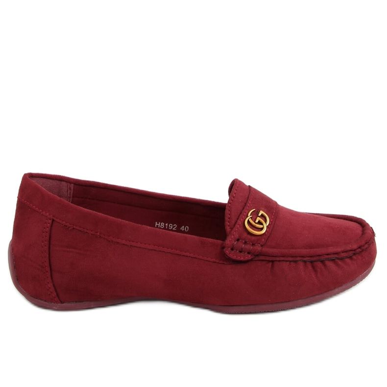 Mocassins bordô feminino H8192 Burdeos vermelho