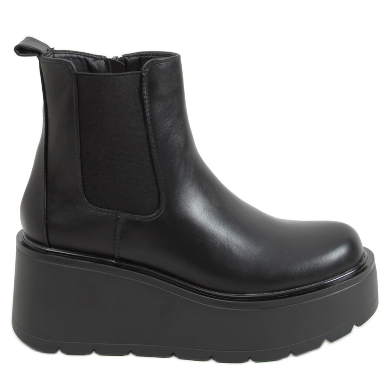 Botas pretas QT22P pretas de sola alta preto