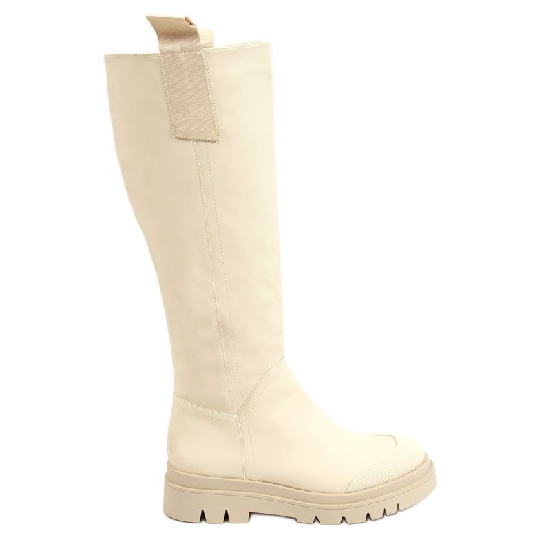 Botas de equitação bege feminino QT27P bege Botas de equitação bege feminino QT27P bege
