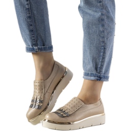 Sapatos prateados deslizantes com tachas GF-FD9 dourado