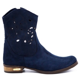 Olivier Botas Jess cômodas azul marinho com orifícios