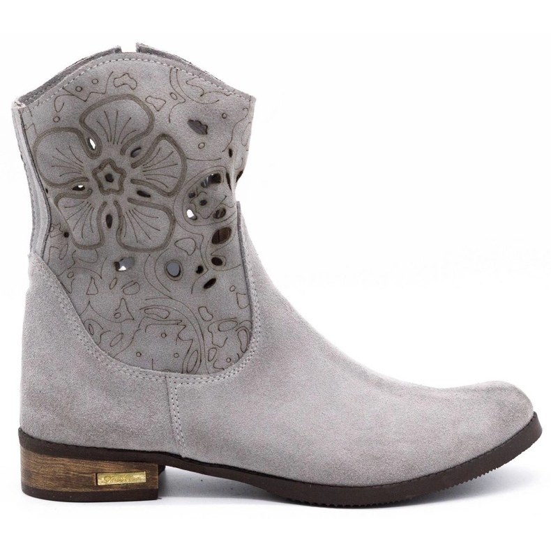 Olivier Botas Jess confortáveis ​​cinza claro com orifícios