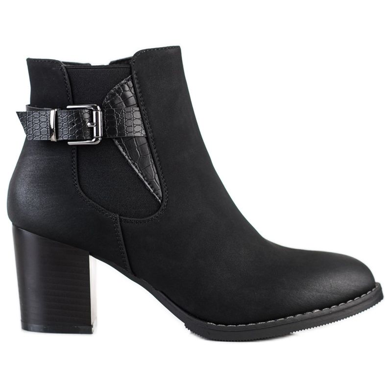 J. Star Botas em poste com fivela decorativa preto J. Star Botas em poste com fivela decorativa preto