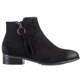 Botas Com Zíper Decorativo VINCEZA preto