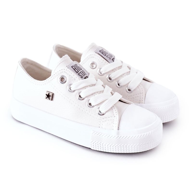 Tênis de couro infantil Big Star FF374300 branco
