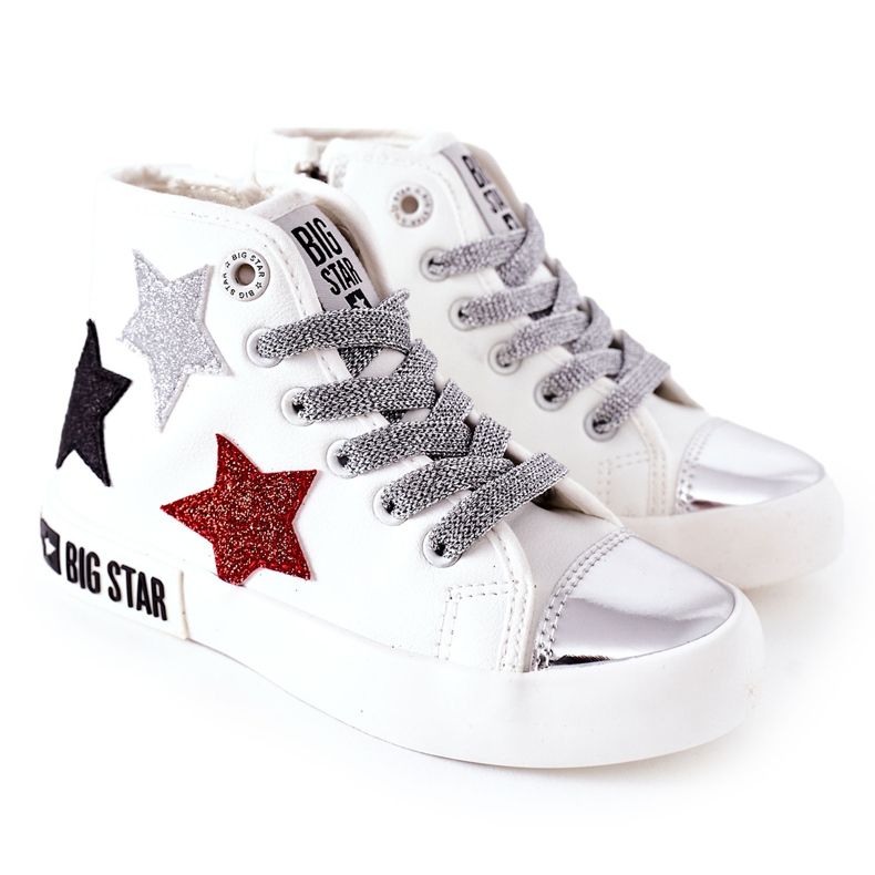 Tênis alto infantil com zíper Big Star II374029 branco