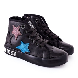Tênis alto infantil com zíper Big Star II374028 preto multicolorido
