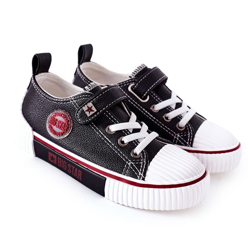 Tênis de couro infantil Big Star II374042 preto