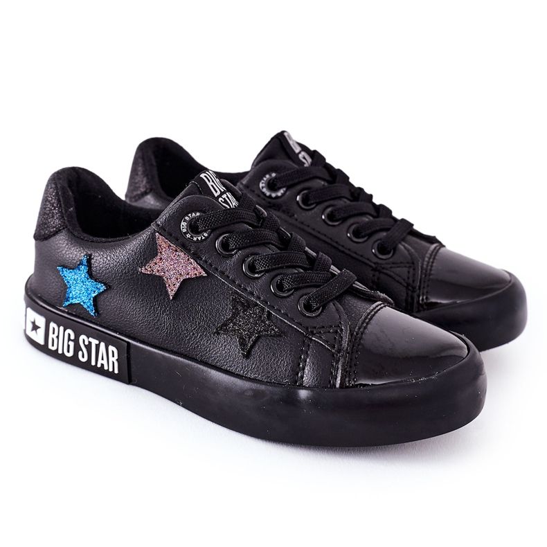 Tênis de couro infantil Big Star II374031 preto