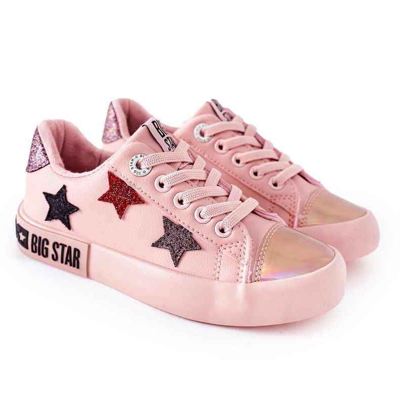 Tênis de couro infantil Big Star II374033 rosa