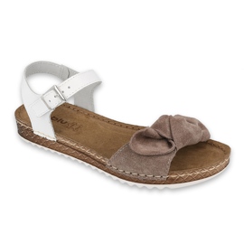 Sapatos femininos Inblu 158D152 branco marrom