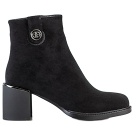 Filippo Botas de camurça em pilar largo preto