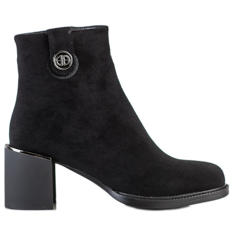 Filippo Botas de camurça em pilar largo preto