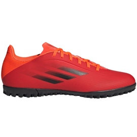 Chuteiras Adidas X Speedflow.4 Tf M FY3336 laranjas e vermelhos