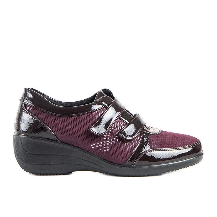 Cunhas baixas marrons Tiffy vermelho