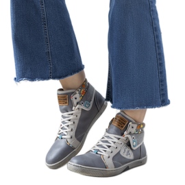 Tênis feminino cinza de tornozelo da Niente