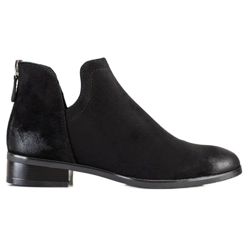 Botas de camurça com recorte VINCEZA preto Botas de camurça com recorte VINCEZA preto