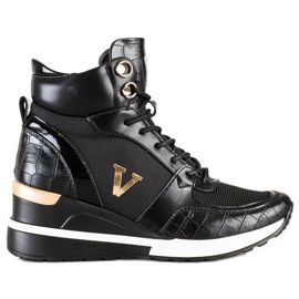 High VINCEZA Sneaekrsy preto