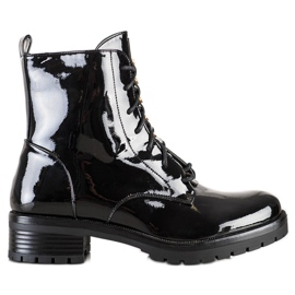 S. BARSKI Trabalhadores feitos de couro ecológico lacado S.BARSKI preto S. BARSKI Trabalhadores feitos de couro ecológico lacado S.BARSKI preto