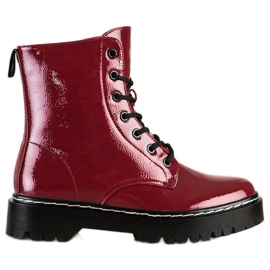 S. BARSKI Botas amarradas na plataforma S.BARSKI vermelho S. BARSKI Botas amarradas na plataforma S.BARSKI vermelho