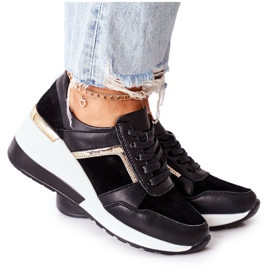 S.Barski Tênis feminino de couro preto branco manitoba S.Barski Tênis feminino de couro preto branco manitoba