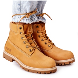 Botas femininas de couro para caminhada Big Star II274447 Camel marrom