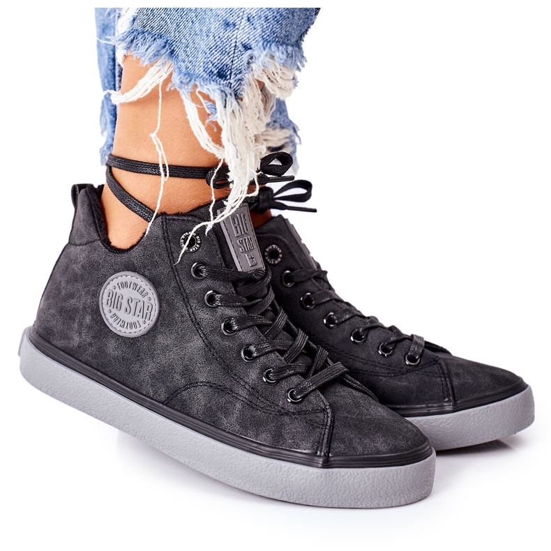 Tênis com isolamento de couro Big Star II274148 preto