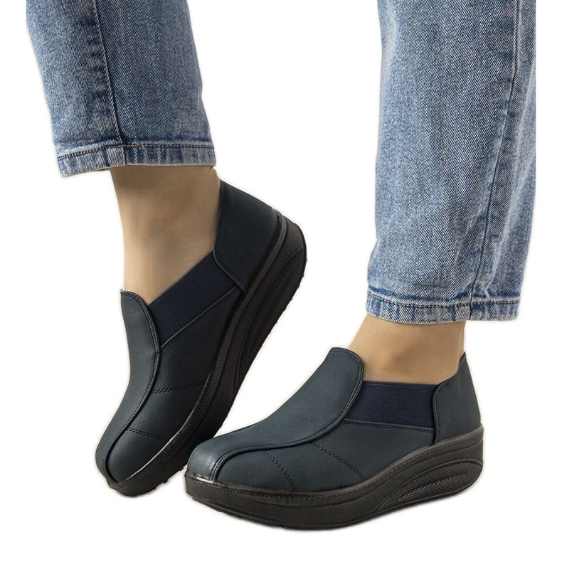 Sapatos azul marinho com sola alta Spike Sapatos azul marinho com sola alta Spike