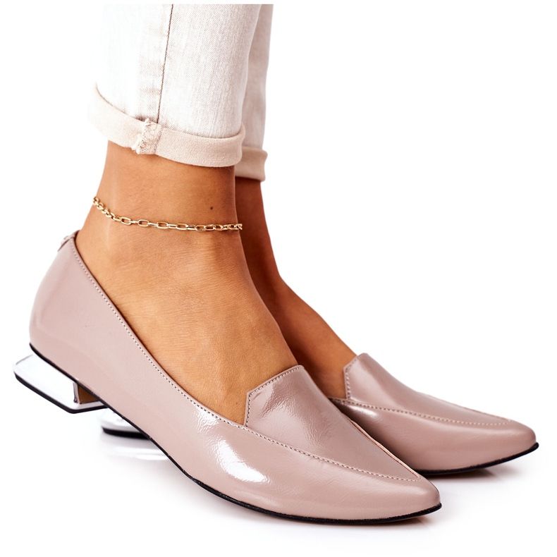 Mocassins com salto de prata Laura Messi 2013 Cappuccino multicolorido