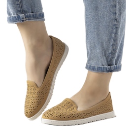 Mocassins de camelo com padrão de passarela aberto castanho