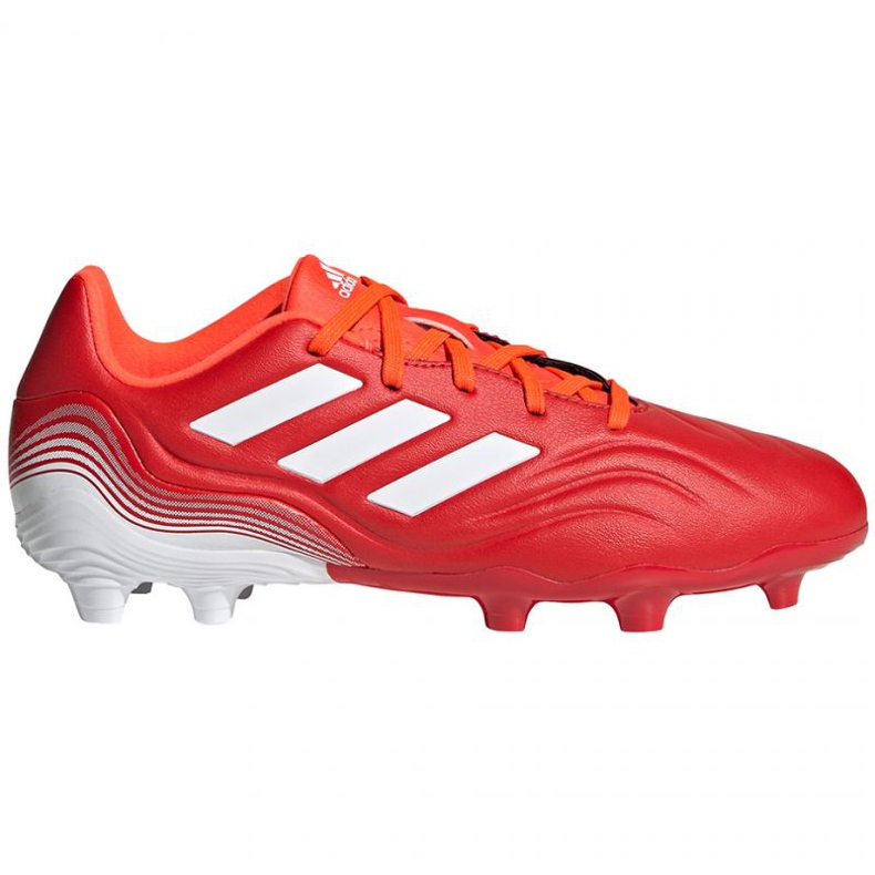 Chuteiras Adidas Copa Sense.3 Fg Jr FY6153 vermelho laranjas e tintos