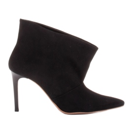 Marco Shoes Alfinetes de couro com frente estendida preto Marco Shoes Alfinetes de couro com frente estendida preto