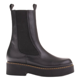 Marco Shoes Botas greta com borracha elástica preto