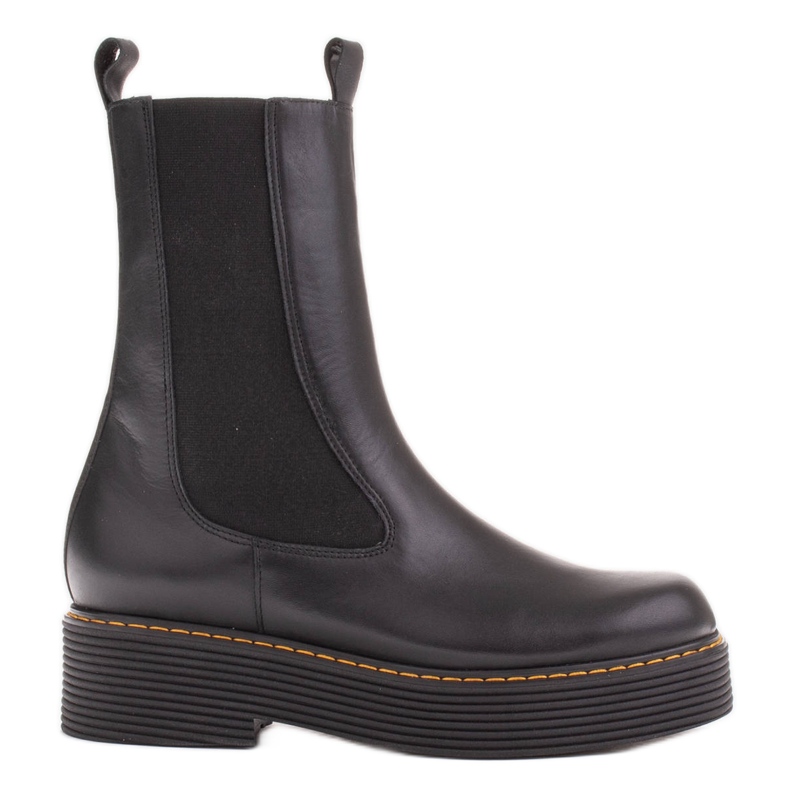 Marco Shoes Botas greta com borracha elástica preto