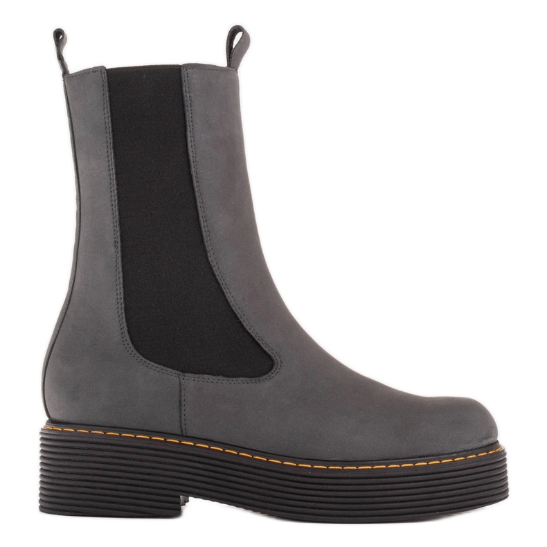 Marco Shoes Botas greta com borracha elástica cinza