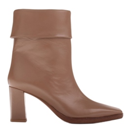 Marco Shoes Botas Loren elegantes com gola enrolada bege