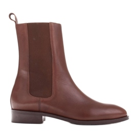 Marco Shoes Botas Sofi Chelsea com borracha na parte superior marrom