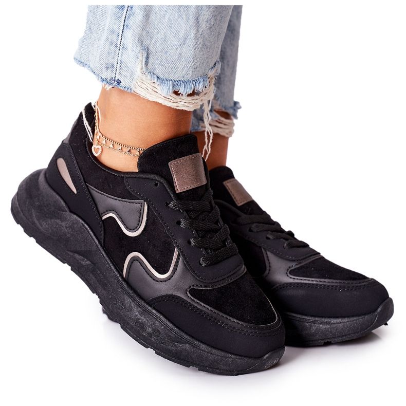 PE1 Sapatos esportivos femininos. Tênis Black Bethell preto