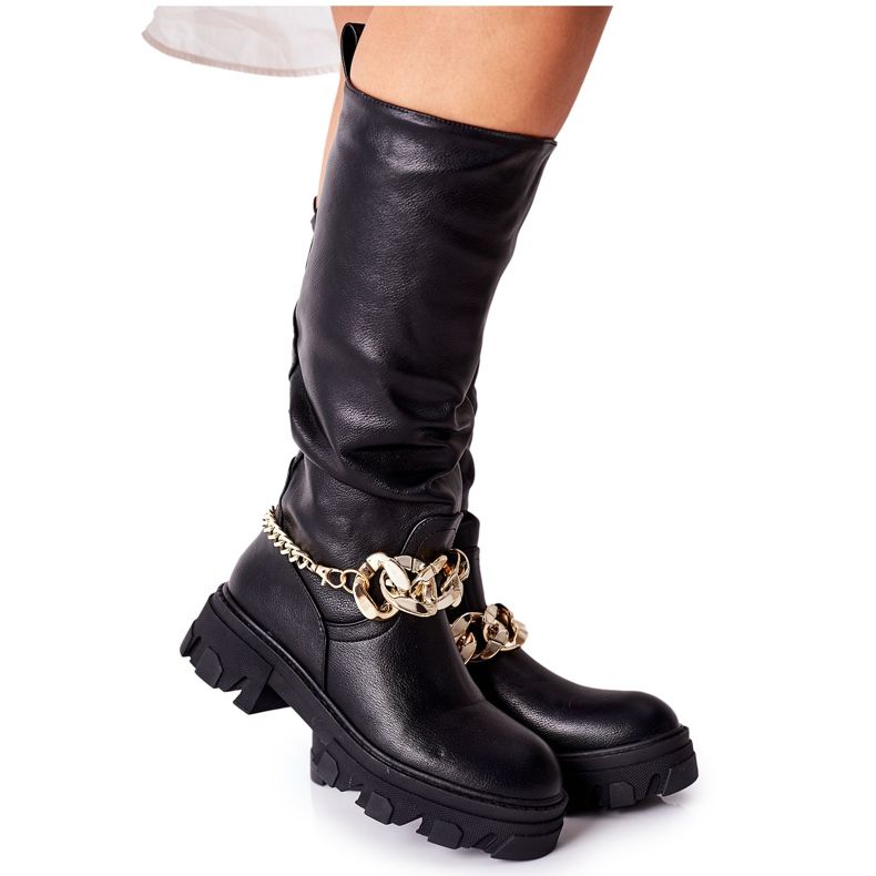 PB1 Botas pretas altas Cecina preto