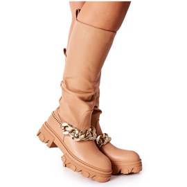 PB1 Botas altas Camel Cecina marrom